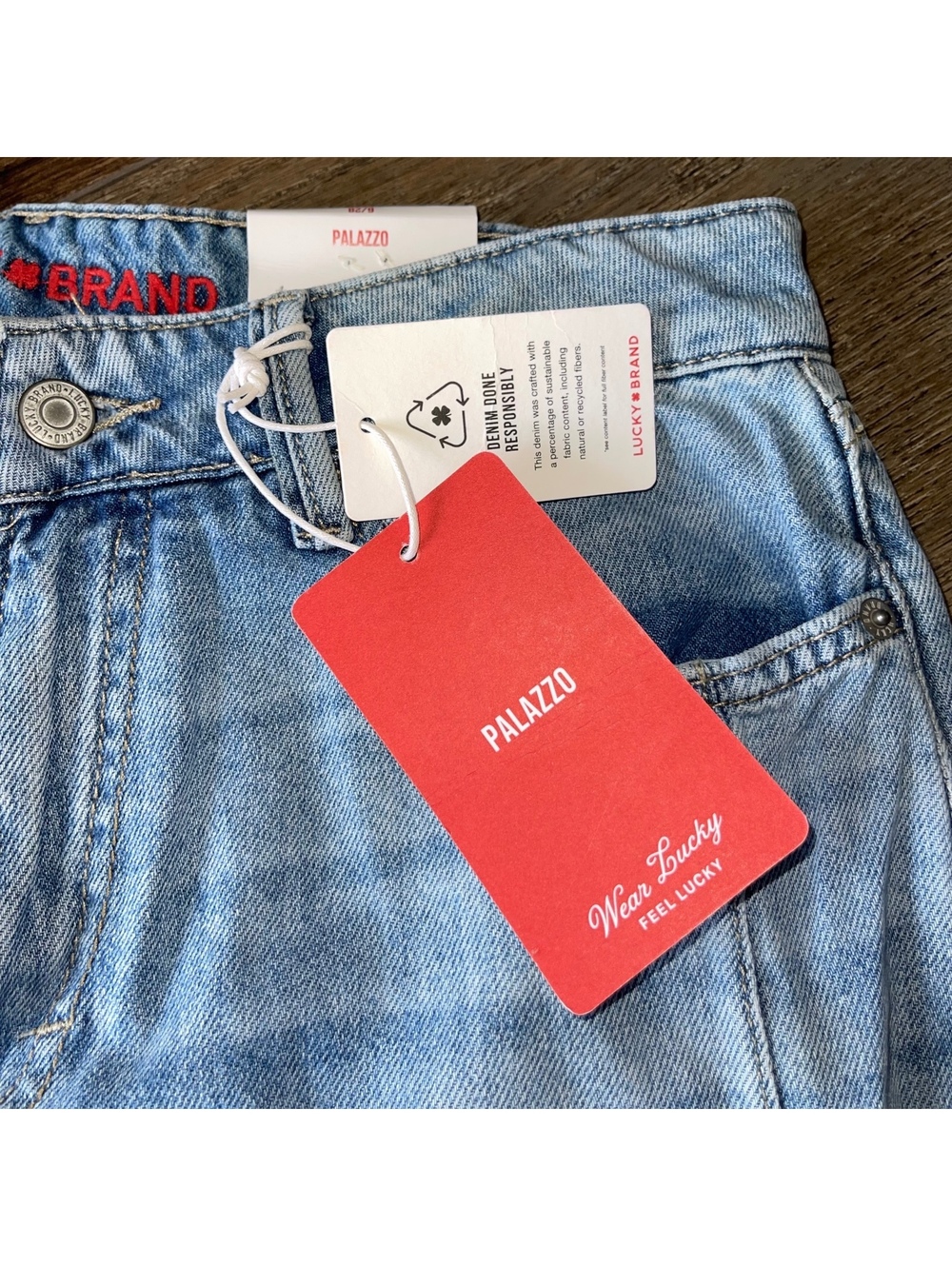 Lucky Brand Palazzo jeans 28 light wash wide leg jeans NWT - Picture 4 of 11